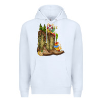 White Christmas Boots Premium Hoodie - CowhideDigitalArt