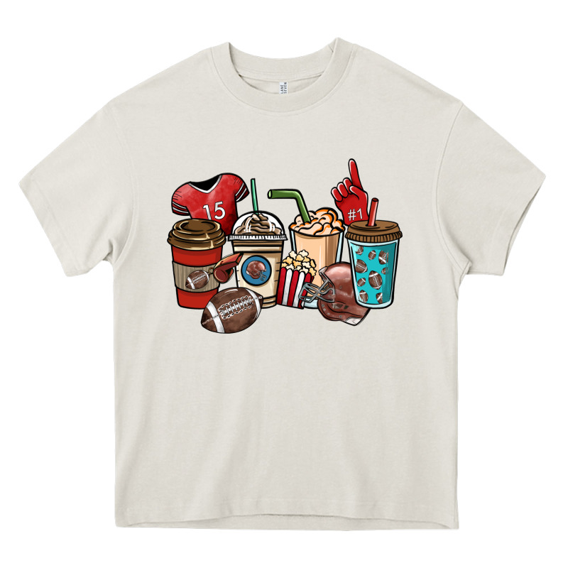 Football Coffee Cups Heavy Core Tee by NancyCooperArtShop | Teevron