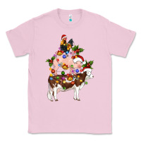 Bubblegum Pink stacked christmas farm animals Classic Tee - Artiststas