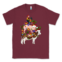 Burgundy stacked christmas farm animals Classic Tee - Artiststas