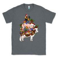 Charcoal Heather stacked christmas farm animals Classic Tee - Artiststas