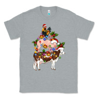 Heather Grey stacked christmas farm animals Classic Tee - Artiststas