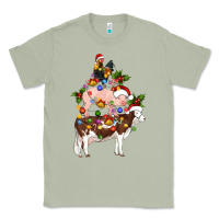 Matcha stacked christmas farm animals Classic Tee - Artiststas