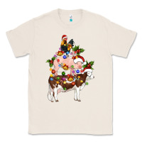 Natural stacked christmas farm animals Classic Tee - Artiststas