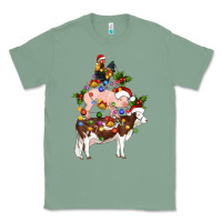 Sage stacked christmas farm animals Classic Tee - Artiststas