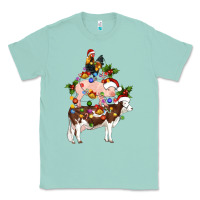 Seafoam stacked christmas farm animals Classic Tee - Artiststas