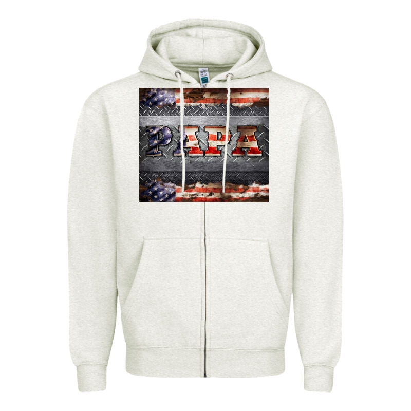 Papa Metal And American Flag Tumbler Zipper Hoodie by BarkalooDesign | Teevron