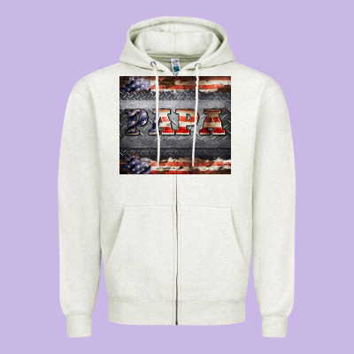 Papa Metal And American Flag Tumbler Zipper Hoodie Designed By Barkaloodesign