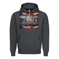 Smoke papa metal and american flag tumbler Zipper Hoodie - BarkalooDesign