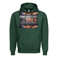 Sports Green papa metal and american flag tumbler Zipper Hoodie - BarkalooDesign