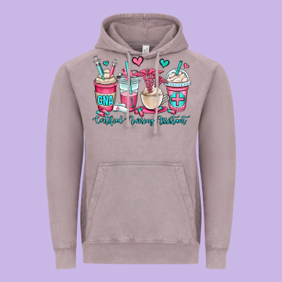 Cna Certified Nursing Assistant Coffee Cups Vintage Hoodie Designed By Oliviacreatesart
