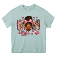 Arona Afro Messy Bun Mom Life Heavy Core Tee - texasbilliewilder