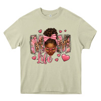 Mossy Afro Messy Bun Mom Life Heavy Core Tee - texasbilliewilder