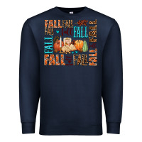 Navy fall fall  amd pumpkins Premium Sweatshirt - AdoDesignShop