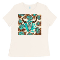 Bone gemstone bull skull leopard Ladies Tee - TumblerDesignByShophia