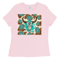 Bubblegum Pink gemstone bull skull leopard Ladies Tee - TumblerDesignByShophia
