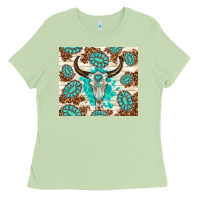 Matcha gemstone bull skull leopard Ladies Tee - TumblerDesignByShophia