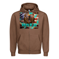 Chestnut papa bear american flag  tumbler Zipper Hoodie - BarkalooDesign