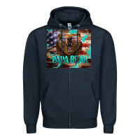 Navy papa bear american flag  tumbler Zipper Hoodie - BarkalooDesign