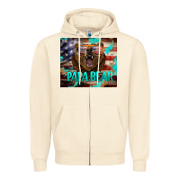Sandshell papa bear american flag  tumbler Zipper Hoodie - BarkalooDesign
