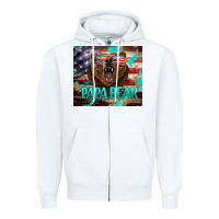 White papa bear american flag  tumbler Zipper Hoodie - BarkalooDesign