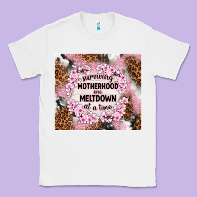 Surviving Motherhood One Meltdown At The Time Classic Tee Designed By Tumblerdesignbyshophia