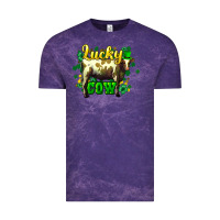 Cloud Purple St. Patrick's Day Cow Vintage Tee - HowdyJamesFarm