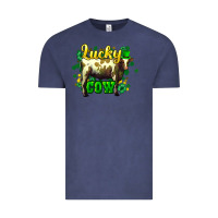 Vintage Denim St. Patrick's Day Cow Vintage Tee - HowdyJamesFarm