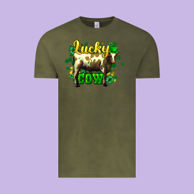 St. Patrick's Day Cow Vintage Tee Designed By Howdyjamesfarm