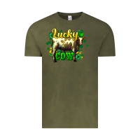 Vintage Olive St. Patrick's Day Cow Vintage Tee - HowdyJamesFarm