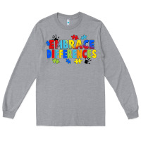 Heather Grey Embrace differences Long Sleeve Tee - FaDigitalArtStudio