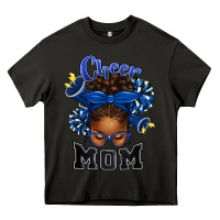 Asphalt Cheer Mom Afro Messy Bun Heavy Core Tee - texasbilliewilder