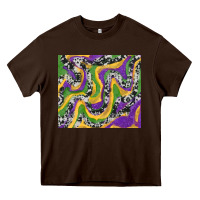 Chocolate Brown mardi gras cowhide Heavy Core Tee - RanaPortraitStore