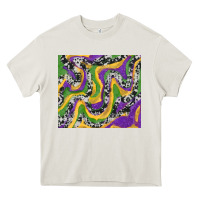 Cream mardi gras cowhide Heavy Core Tee - RanaPortraitStore