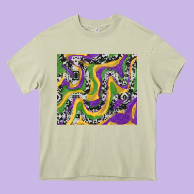 Mardi Gras Cowhide Heavy Core Tee Designed By Ranaportraitstore