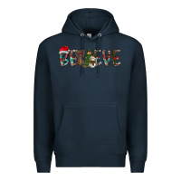 Navy Believe Christmas Premium Hoodie - CowhideDigitalArt