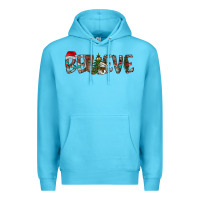 Ocean Blue Believe Christmas Premium Hoodie - CowhideDigitalArt