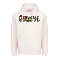 Pale Pink Believe Christmas Premium Hoodie - CowhideDigitalArt