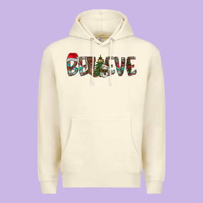 Believe Christmas Premium Hoodie Designed By Cowhidedigitalart