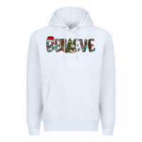 White Believe Christmas Premium Hoodie - CowhideDigitalArt