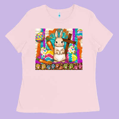 Easter Day Rabbit Ladies Tee Designed By Tumblerdesignbyshophia