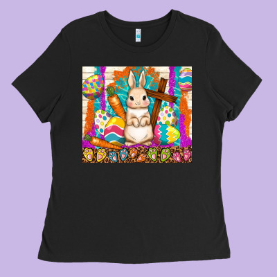 Easter Day Rabbit Ladies Tee Designed By Tumblerdesignbyshophia