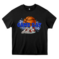 Black Game day Basketball Heavy Core Tee - NancyCooperArtShop