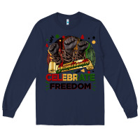 Navy Juneteenth celebrate freedom Long Sleeve Tee - FaDigitalArtStudio
