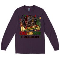 Plum Juneteenth celebrate freedom Long Sleeve Tee - FaDigitalArtStudio