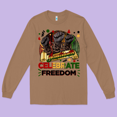 Juneteenth Celebrate Freedom Long Sleeve Tee Designed By Fadigitalartstudio
