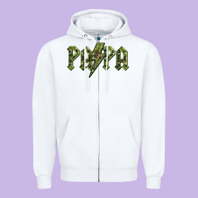 Papa  Lightning Camouflage Zipper Hoodie Designed By Barkaloodesign
