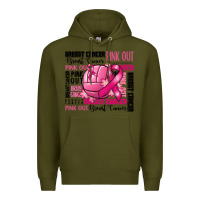 Army Green volleyball pink out breast cancer Premium Hoodie - RanaPortraitStore