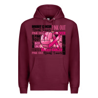 Burgundy volleyball pink out breast cancer Premium Hoodie - RanaPortraitStore