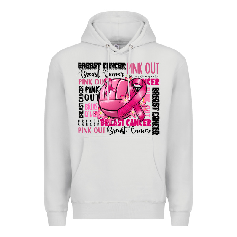Volleyball Pink Out Breast Cancer Premium Hoodie by RanaPortraitStore | Teevron